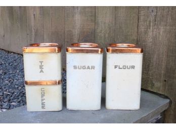 1950's 4 Piece Lincoln Beautyware Canister Set
