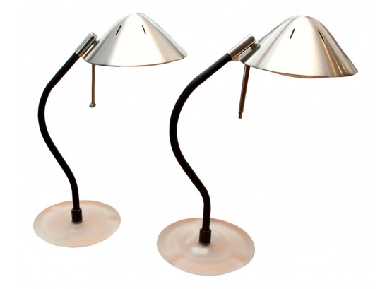 Pair Of Halogen Desk Lamps With Two Settings