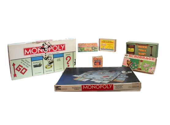 Monopoly Game Board From 1974 And 1985, 1963 Scribbage Game And More!