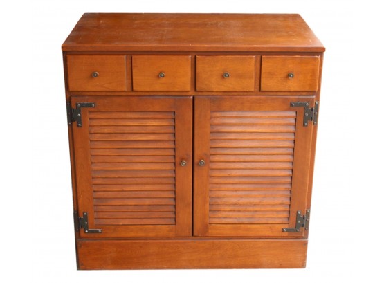 Vintage Ethan Allen Baumritter Solid Maple Cabinet With Shutter Style Doors