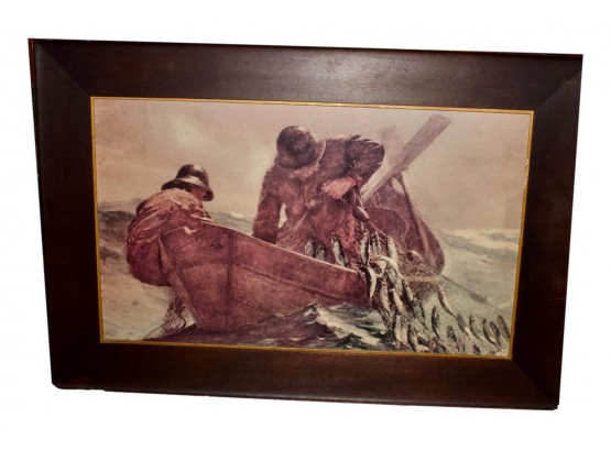 Framed Winslow Homer (American, 1836-1910) Print Of 'The Herring Net'