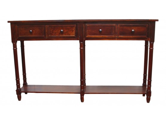Two Drawer Wood Console Table
