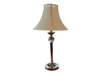 Shaded Table Lamp With Metal And A Glass Ball