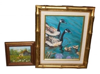 Framed Signed Oil On Canvas's Of  Nature Scenes.