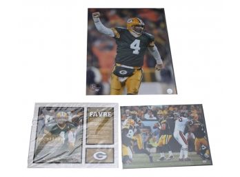 Signed Arron Rodger Green Bay Packers Photo Bret Favre Poster And 250 Consecutive Start Poster