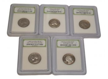 Collection Of DCAM Gem Proof Quarters: 1972-S, 1981-S, 1982-s & Brilliant Uncirculated Quarters: 1988-P,1971-P