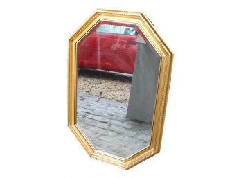 Framed Golden Gilded Mirror With An Octagonal Design