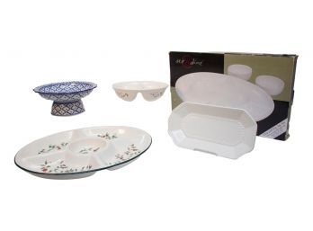 Pfaltzgraff Winterberry Serving Dishes, Set To Dine Chip And Dip Set, Pier 1 Pedestal Dish And More!