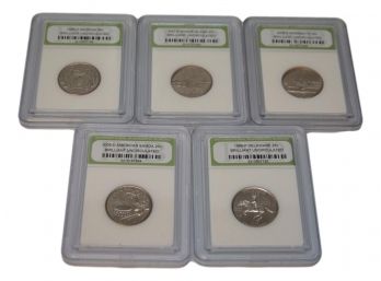 Collection Of Brilliant Uncirculated Quarters: 1999-d, 1999-P, 2001-P, 2005-D, 2009-D