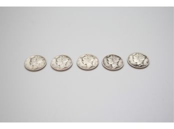 Five Mercury Head Dimes