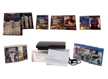 Playstation 3 With Vast Amount Of PS3 And PS4 Games
