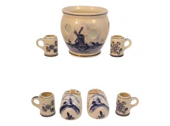 Collection Of Blue Delft Holland Porcelain Items