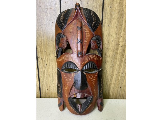 Vintage, Hand-Carved Wooden Mask From Kenya