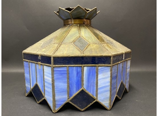 Vintage Leviton Slag Glass Pendant Lamp