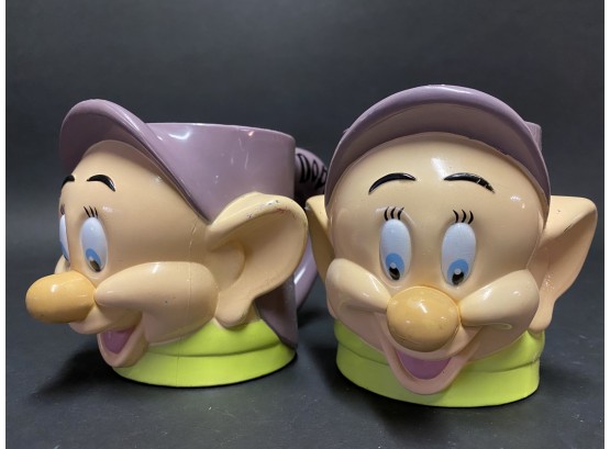 Vintage Disney Character Mugs: Dopey, Snow White Dwarf