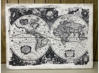 Vintage-Style World Map On Canvas