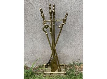 Traditional Brass Fireplace Toolset