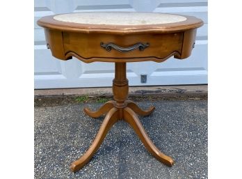 Vintage Pedestal Table, Natural Stone Top