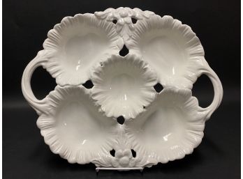 Whittier Pottery Co. Sectioned Dip Dish, Floral Blooms