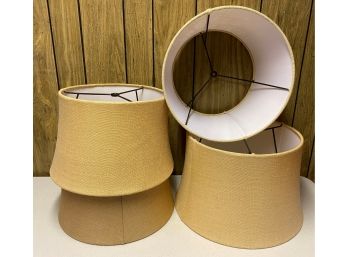 Drum Lamp Shades In A Neutral, Woven Fabric