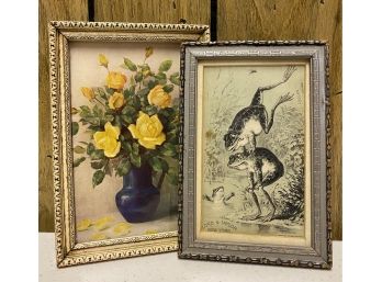 Pair Of Charming Antique Prints In Frames