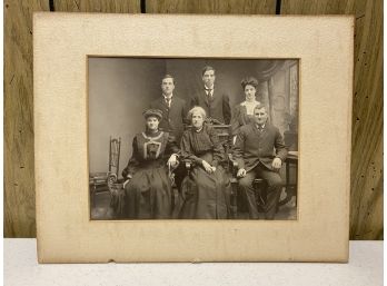 Antique Family Portrait, Black & White, Matted