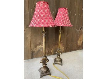 A Pair Of Slender Table Lamps