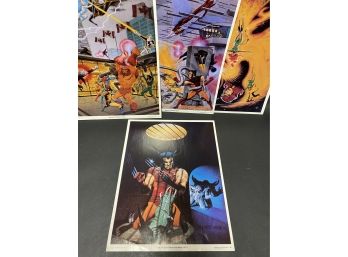 Vintage 1983 Marvel Comic Poster Art Prints, Set Of 4