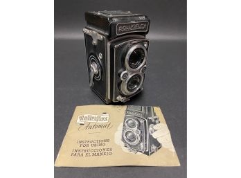 Vintage Rolleiflex Automat Film Camera With Instructions