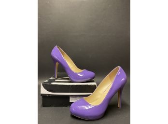 Purple Patent-Leather Pumps, Size 11, Michael Antonio