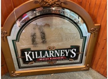 Killarneys Red Lager Arched Mirror Beer Sign