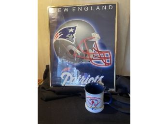 New England Patriots Poster And Boston Red Sox Mug