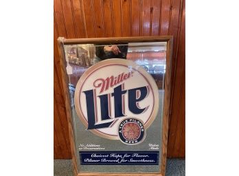 Miller Light Mirror Beer Sign