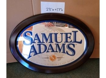 Oval Samuel Adams Mirror Beer Sign