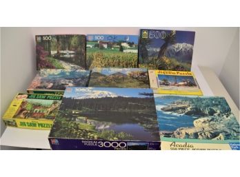 Lot Of 9 Vintage Jigsaw Puzzles  Landscape Scenes