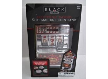 Black Series Electronic Casino Slot Machine Coin Bank NIB