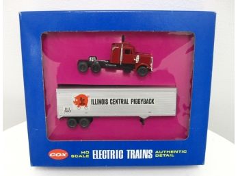 COX HO SCALE Electric Illinois Central Piggyback Trailer And Truck