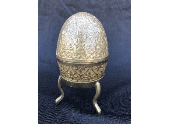 Brass Egg On Legged Stand Is 5 In