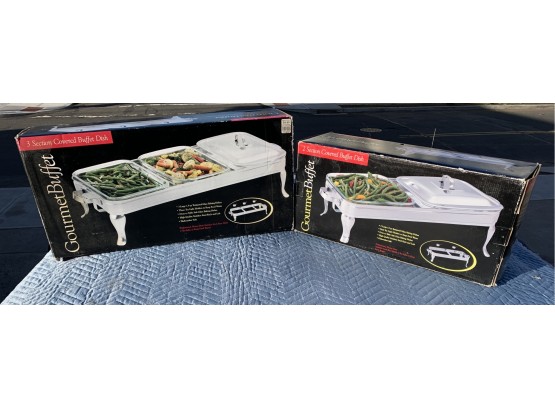 Gouret Buffet Dishes, 3 Section & 2 Section Sets