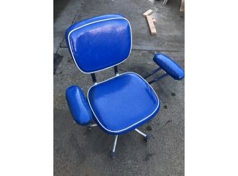 Vintage Speckled Adjustable Chair On Casters