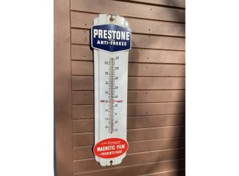Prestone Anti-Freeze 37' Magnetic Film Thermometer Sign