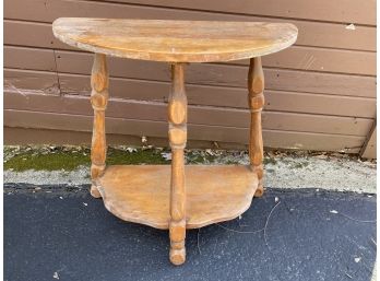 Solid Wood Demilune Side Table