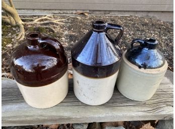 Collection Of 3 Stoneware Jugs