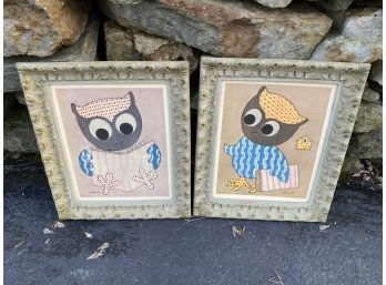 Set Of Vintage Sa Swede Owl Prints
