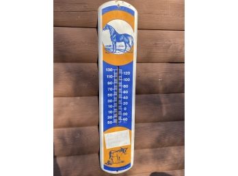 Vintage Dr Barkers Horse Mule Liniment Thermometer Metal Sign - NO Thermometer