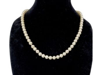 Vintage Pearl Bead Strand W/ Flower Clasp