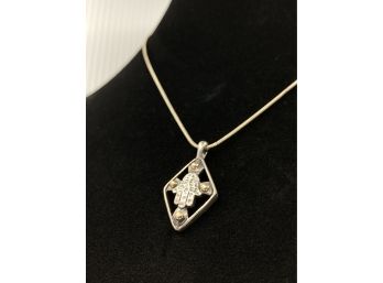 Hamsa Diamond Shape  Necklace