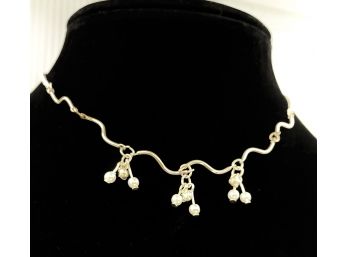 Pearl Bead Detailed Collar Necklace