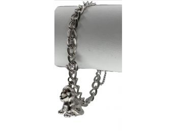 Monet Silver Bracelet W Dog Charm