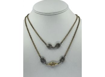 Textured Station Necklace